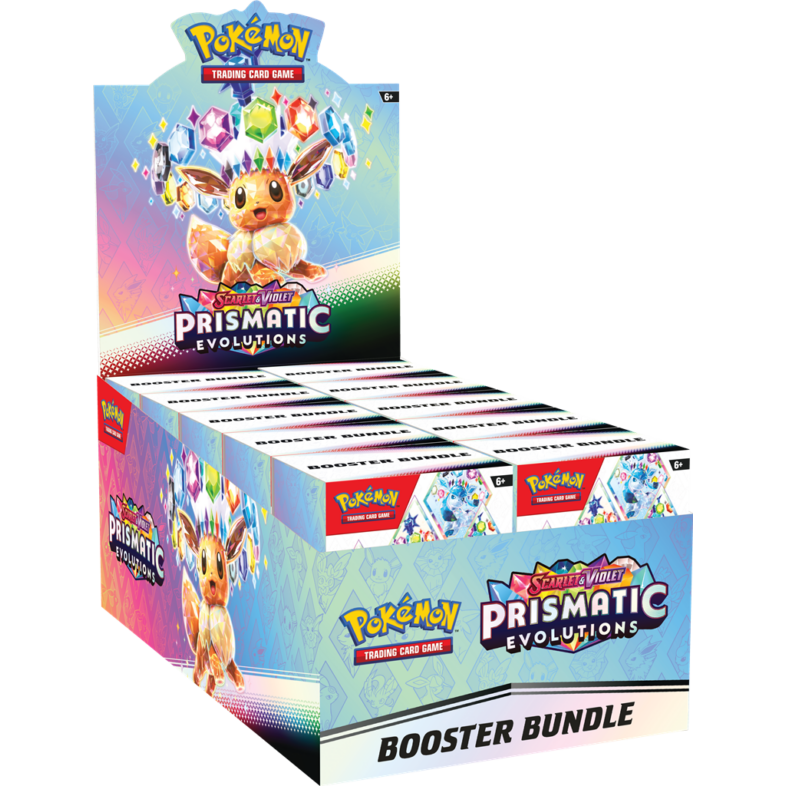 Pokémon Scarlet & Violet Prismatic Evolutions Booster Bundle Display