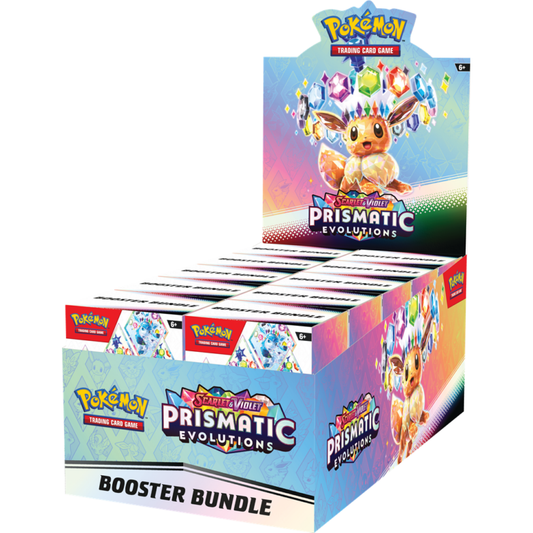 Pokémon Scarlet & Violet Prismatic Evolutions Booster Bundle Display